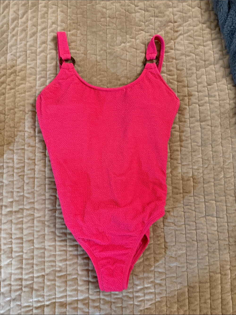 Shade & Shore Hot Pink Textured One-Piece Swimsuit